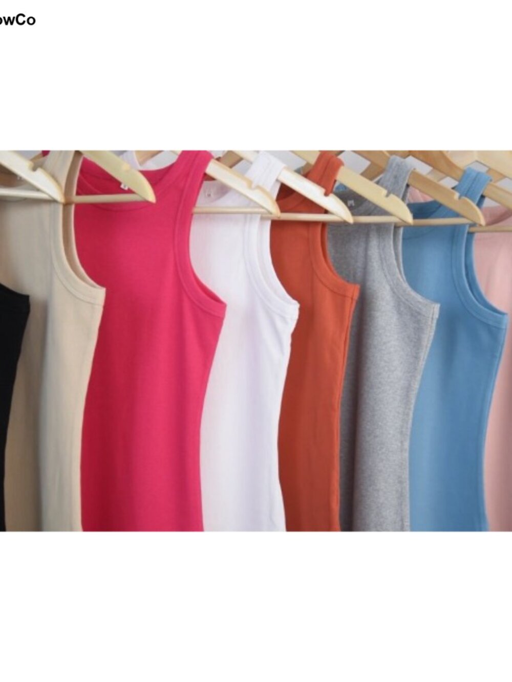 Sleeveless Racerback High Neck Ribbed Fitted Tank Top - Picture 6 of 6